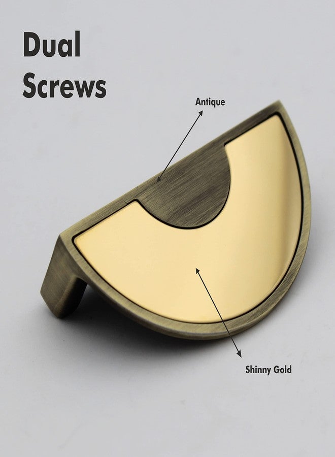 ABVIN 3" Semi Circle Antique Gold Unique Cabinet Beautiful Drawer Knobs, Decorative Dresser Drawer Pulls - 1set - Image 3